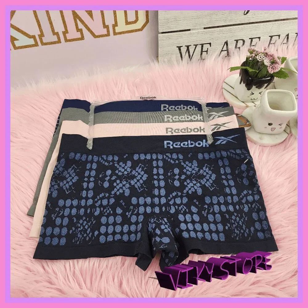 💖 NWT REEBOK 4 Pack Seamless Boy Shorts Large Intimates #7237 💖